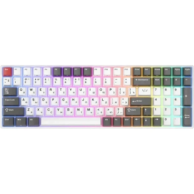 Клавиатура Royal Kludge RK100 RGB (белый/серый, RK Red)